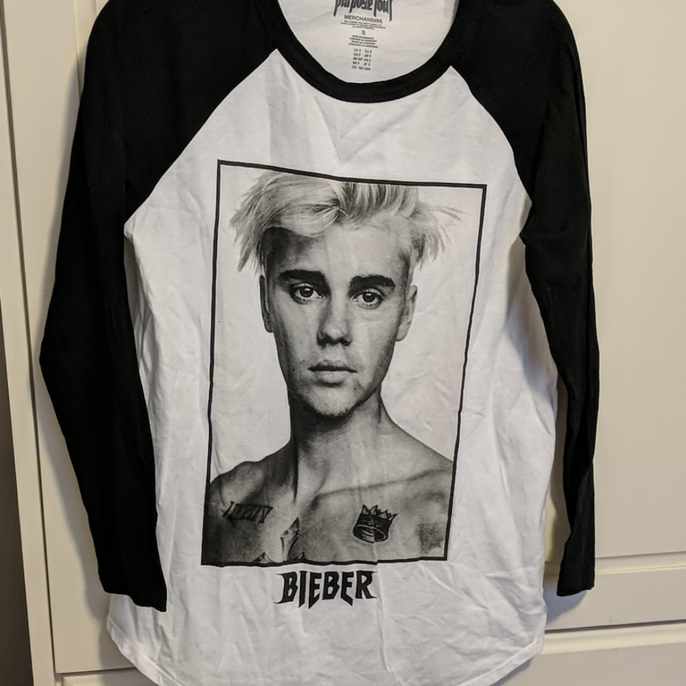 Justin Bieber baseball t-shirt from tour